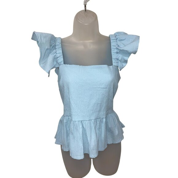 NWT Mi Ami from Francesca’s Jessie Bow Back Peplum Blouse Size XL - Picture 3 of 7